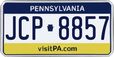 PA license plate JCP8857