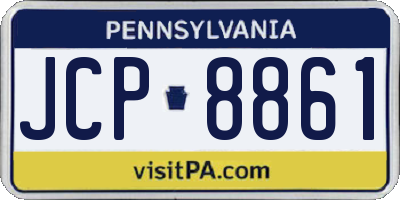 PA license plate JCP8861