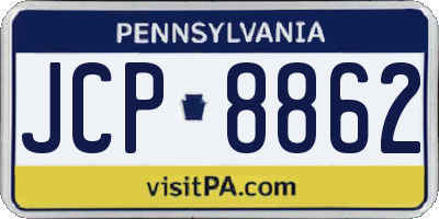 PA license plate JCP8862
