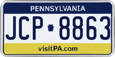 PA license plate JCP8863