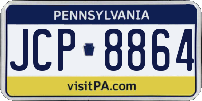 PA license plate JCP8864