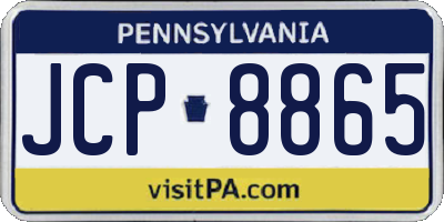 PA license plate JCP8865