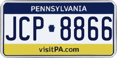 PA license plate JCP8866
