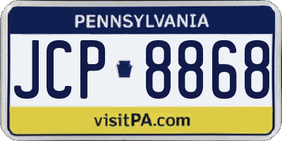 PA license plate JCP8868