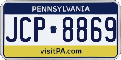 PA license plate JCP8869