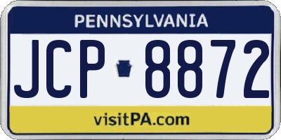 PA license plate JCP8872