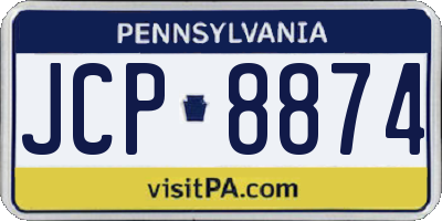 PA license plate JCP8874