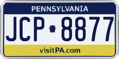 PA license plate JCP8877