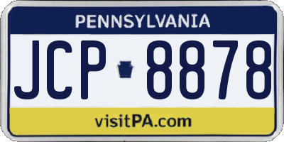 PA license plate JCP8878