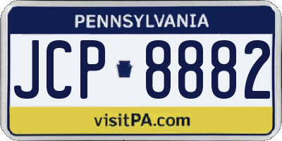 PA license plate JCP8882