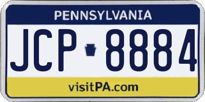 PA license plate JCP8884
