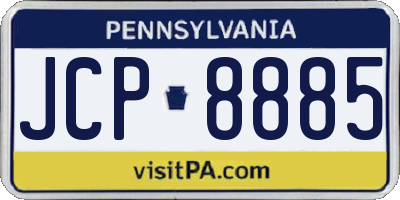 PA license plate JCP8885