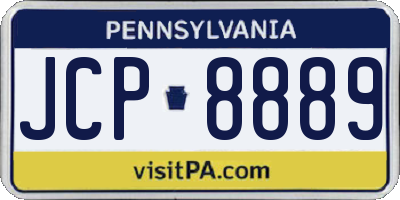 PA license plate JCP8889