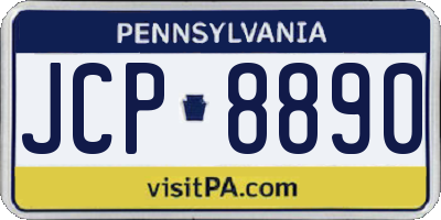 PA license plate JCP8890