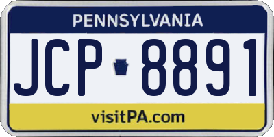 PA license plate JCP8891