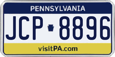 PA license plate JCP8896