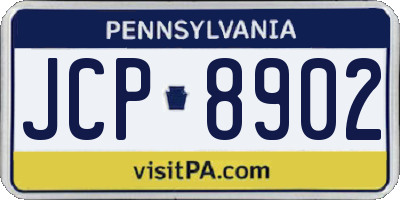 PA license plate JCP8902
