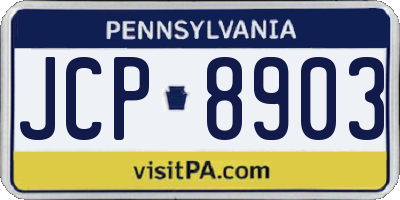 PA license plate JCP8903