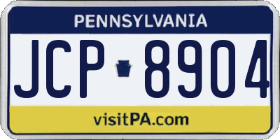 PA license plate JCP8904