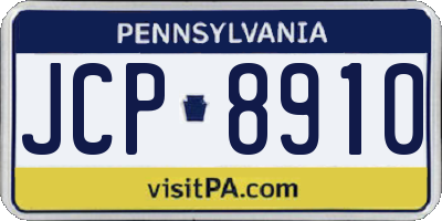 PA license plate JCP8910