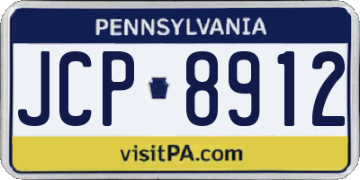 PA license plate JCP8912
