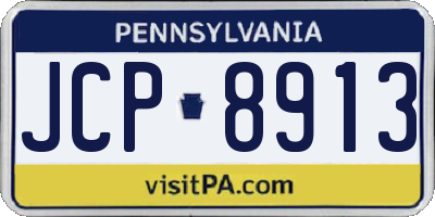 PA license plate JCP8913