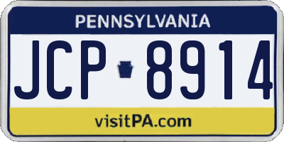 PA license plate JCP8914