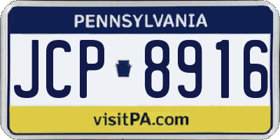 PA license plate JCP8916