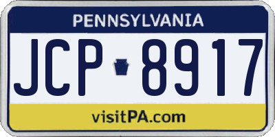 PA license plate JCP8917