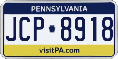 PA license plate JCP8918