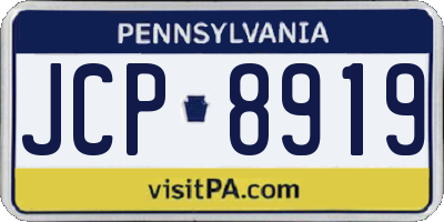 PA license plate JCP8919