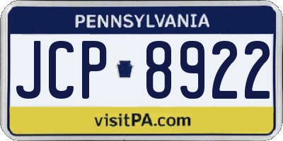PA license plate JCP8922