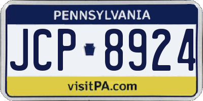 PA license plate JCP8924