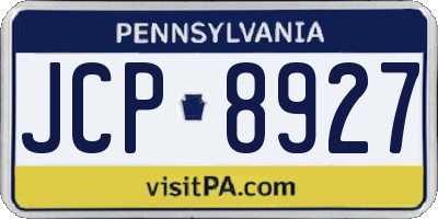 PA license plate JCP8927