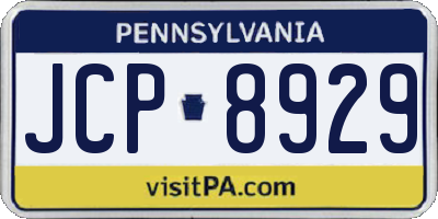 PA license plate JCP8929