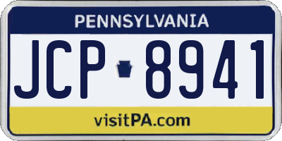 PA license plate JCP8941