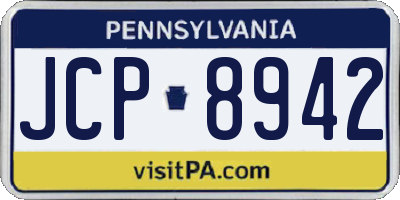 PA license plate JCP8942