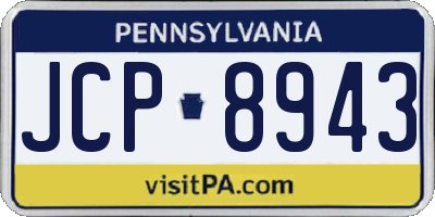 PA license plate JCP8943