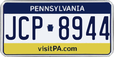 PA license plate JCP8944