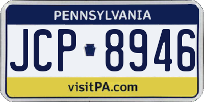 PA license plate JCP8946