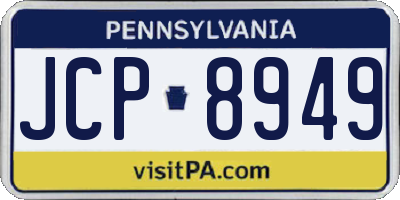 PA license plate JCP8949