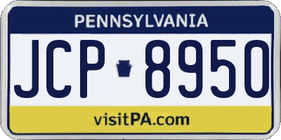 PA license plate JCP8950