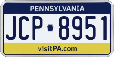 PA license plate JCP8951