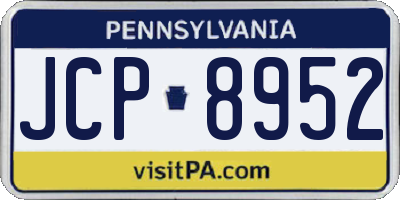 PA license plate JCP8952