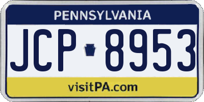 PA license plate JCP8953