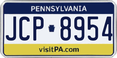 PA license plate JCP8954