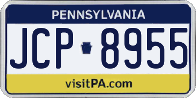 PA license plate JCP8955