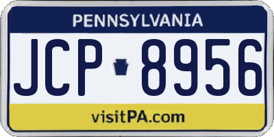 PA license plate JCP8956