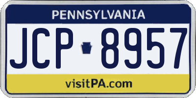 PA license plate JCP8957