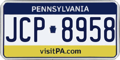 PA license plate JCP8958